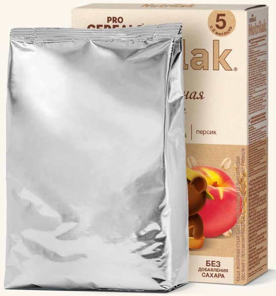 Nutrilak Premium Procereals Молочная овсяная каша с персиком, с 5 месяцев, 200 г