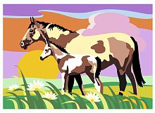 Lori Картина по номерам "Пара лошадей"					