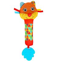 Умка Текстильная игрушка-погремушка с пищалкой Лисичка / цвет оранжевый					