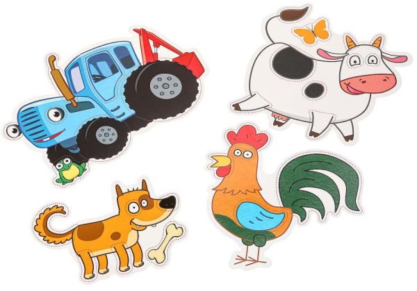 Умные игры Мягкая аппликация «Синий Трактор»