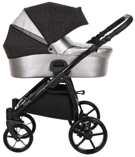 Tutis Коляска 2 в 1 Novo Reflective / цвет кожа Pearl Metallic - Black Reflective Print (жемчужный металлик-черный)