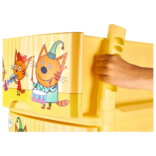Lalababy Детский комод Три Кота, 4 ящика / цвет жёлтый