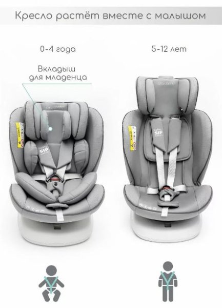 Amarobaby Автокресло Champion Isofix (0-36 кг) / цвет серый