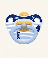 NUK CLASSIC Соска-пустышка ортодонтической формы "HAPPY KIDS" латекс, размер 2 - Полосочки					