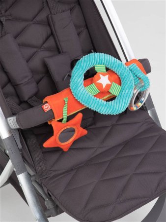 Happy Baby Развивающая игрушка Ты рулишь, на липучке, с зеркальцем / цвет оранжевый