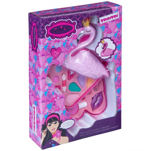 Bondibon Набор детской декоративной косметики для девочек Eva Moda Косметичка-фламинго / цвет розовый