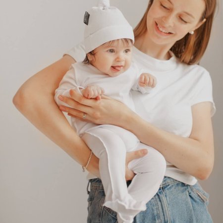 Mjolk Комбинезон Sleep and Play White, швы наружу