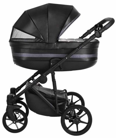 Pituso Коляска 2 в 1 Luna / цвет Silver Black (черная кожа)