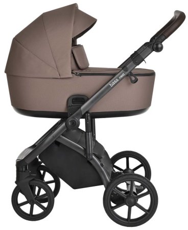 Roan Коляска 2 в 1 Bass Next / цвет Raisin Mood (коричнево-розовый, рама черная, ручка коричневая)