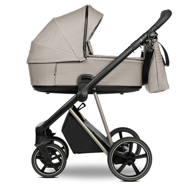 ROAN Коляска 2 в1 Sol короб + прогулка Hazel/Champagne/руч.Black/к.Black(2 места)