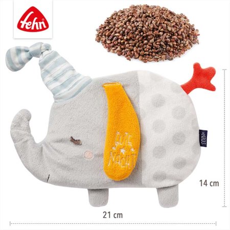 Fehn Игрушка-грелка Слоник с виноградными косточками, светящаяся в темноте