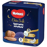 Huggies трусики-подгузники Elite Soft Ночные  3 (6-11кг) 23шт