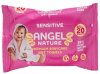 Ангел Влажные салфетки Sensitive, 20 штук / цвет розовый