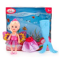 "Карапуз" кукла  Машенька - принцесса 12см, в комплекте хвост русалки, крылья феи