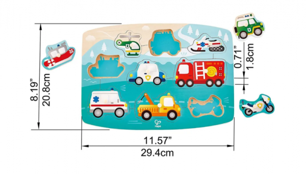 Hape Головоломка Транспорт, вкладыши / цвет голубой