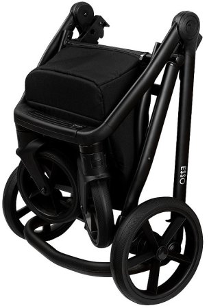 ROAN Коляска 2 в1 Esso короб + прогулка leather/Camel/Black/руч.Тем.коричневый(2 места) 