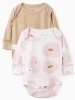 90096, Боди с дл. рукав (набор 2 шт.) (beige&flowers) (р.68)