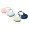 Babyono Нагрудник силиконовый с регулируемой застежкой / цвет темно-синий