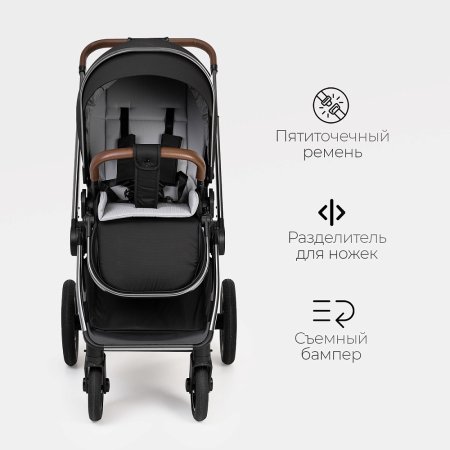 (Т) Коляска 3в1 Bambini Moretti  Adele  (Black)