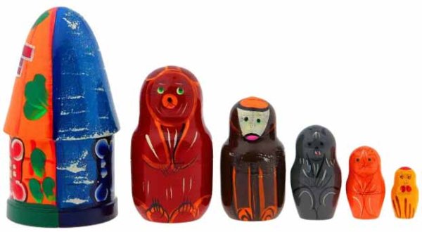 Матрешка "Лубяная избушка"