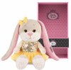 Maxitoys Мягкая игрушка Jack&Lin, Зайка Лин в жёлтом платье с золотыми пайетками, 25 см
