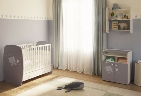 Polini kids Кроватка French Teddy / цвет белый-серый