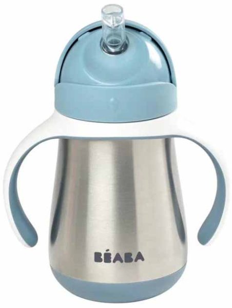 Beaba Поильник-термос Tasse paille Inox, 250 мл / цвет blue (голубой)