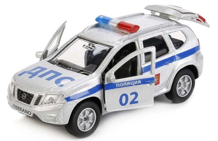 Технопарк Машина металлическая инерционная Nissan Terrano Полиция