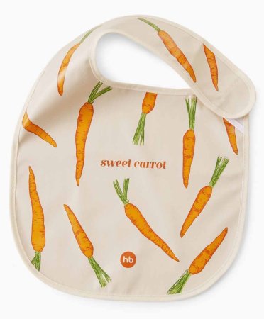 Happy Baby Нагрудный фартук на липучке / принт carrot