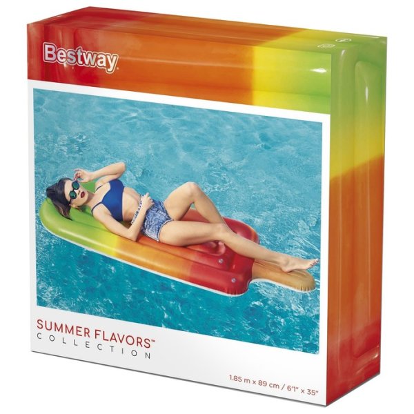 Bestway Матрас для плавания Фруктовый лёд 43161 / цвет зеленый, оранжевый