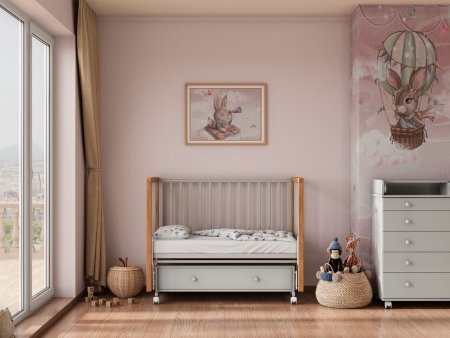 Кровать LUNNA ELLIS а/ст, маят., с ящиком,  (ГРЕЙДЖ (Crystal beige)/натур. ЯСЕНЬ)