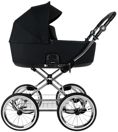 ROAN Коляска 2 в1 Bass Next Classic короб+прогул.(2 места)14d  (Caviar/Black/руч.Black)