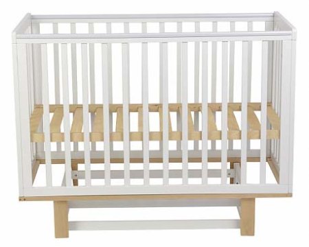 Polini kids Кроватка Simple 340 с маятником / цвет белый-натуральный