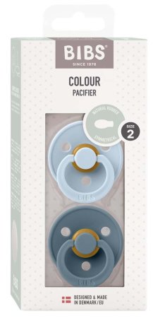 Bibs Набор пустышек латексных Colour Symmetrical, 6+ месяцев Baby Blue, Petrol