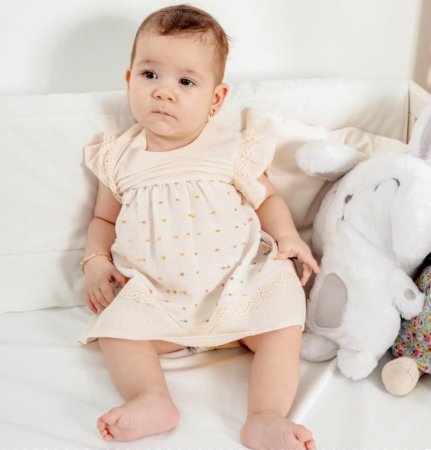 Mini born Платье в крапинку/ цвет экрю
