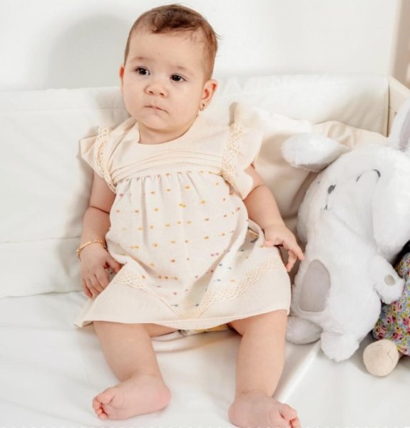 Mini born Платье в крапинку/ цвет экрю