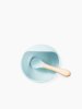 Happy baby Набор посуды для детей: миска на присоске и ложка / цвет light blue