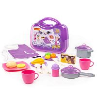 Полесье Набор детской посуды в чемоданчике среднего размера, 24 элемента / цвет фиолетовый					