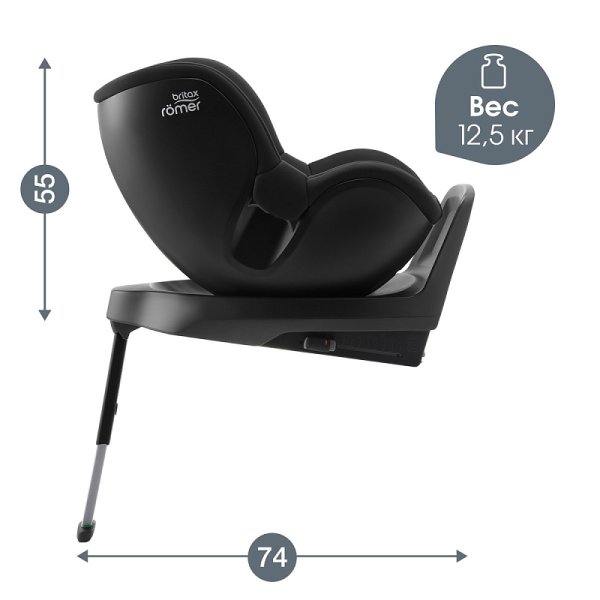 Britax Roemer Автокресло Dualfix Plus (0-18 кг) / цвет Moonlight Blue (темно-синий)