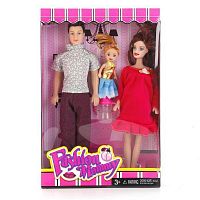 Набор из 3-х кукол 29 см  мама, папа, дочка с аксессуарами