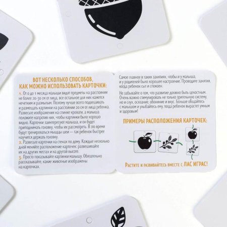 Лас Играс Черно-белые картинки для новорожденных "Мир вокруг нас"