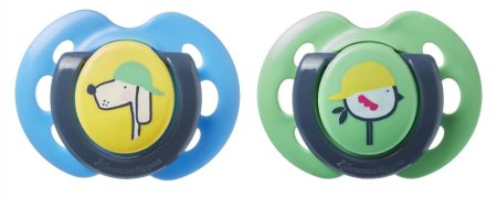 Tommee Tippee Пустышка силиконовая Fun Style Pasare/Cain, 0-6 месяцев, 2 штуки