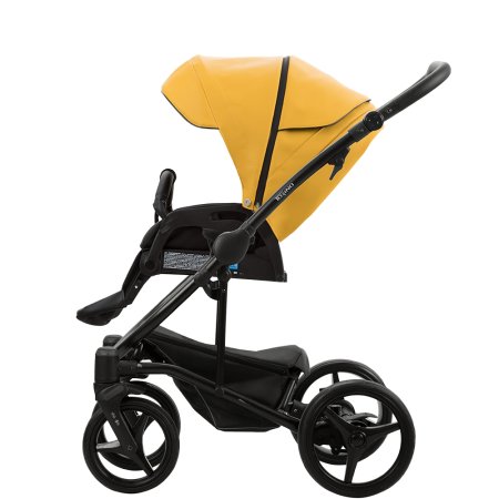 Bebetto Детская коляска 2 в 1 Torino / цвет 01 кремовый ткань/ экокожа / рама белая