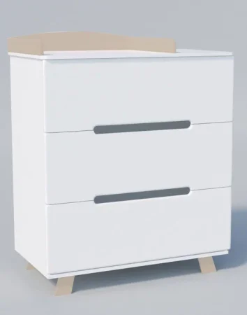 IN AL Комод ИНКАНТО Anniken LUX 800/3 (Белый/бук)