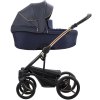 Bebetto Детская коляска 2 в 1 Torino Si / цвет синий (экокожа+ткань) / SI04 mie / рама бронзовая