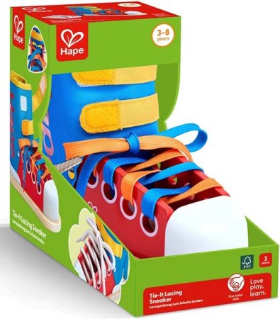 Hape Развивающая игрушка "Моя первая головоломка" Завяжи шнурки 