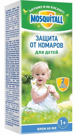 Mosquitall Крем от комаров "Нежная защита" для детей с 12 месяцев, 40 мл