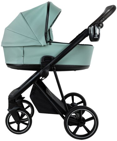 ROAN Коляска 2 в1 Sol короб+прогу.leather(Кожа,2мес) (Misti Mint/Grey/руч. Серый)