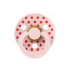 Пустышка латекс.BIBS Studio Colour Anatomical - Polka - Blossom/Candy Apple, 0+ мес.