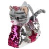 Мой питомец Мягкая игрушка Кошка в сумочке из пайеток, 17 см